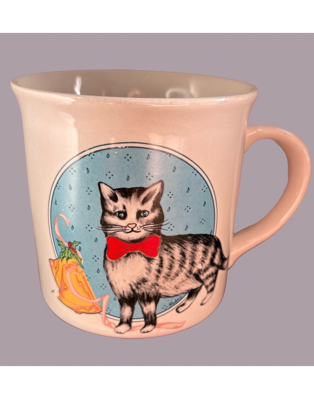 Vintage White Cat Mug Coffee Kitten Tabby Kitty Ceramic Cup Chadwick Miller 1985